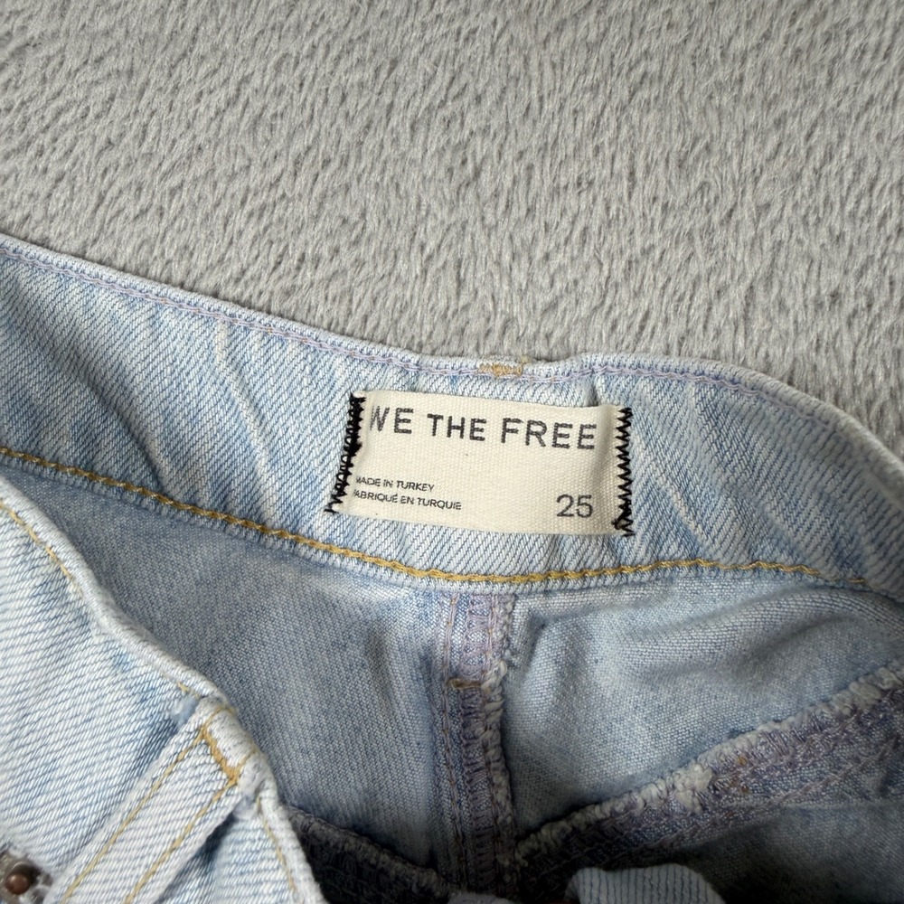 Free People We The Free Westward Demi Jeans Women 25 Light Blue Wide Leg Barrel - Picture 4 of 10